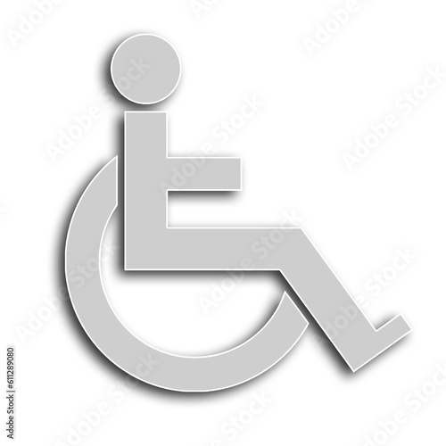 Disability inclusion. Illustration of international symbol of access on white background