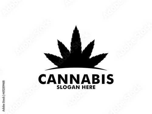 Cannabis leaf logo design. Hemp or Cannabis modern logo vector template