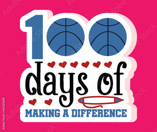 100 days of school stacker svg