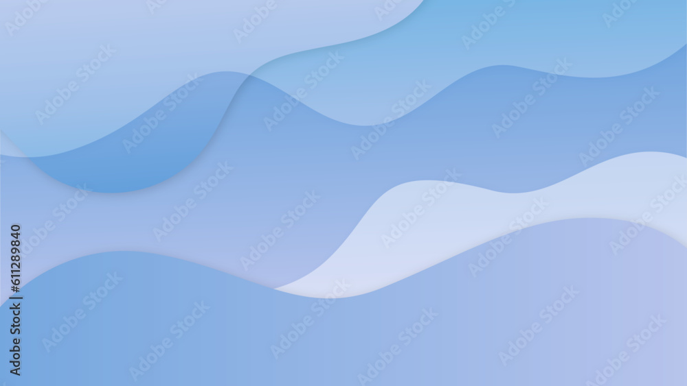 abstract blue wave background, blue paper waves abstract banner design.