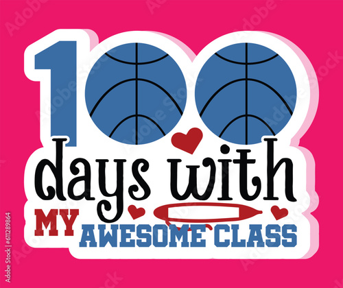 100 days of school stacker svg