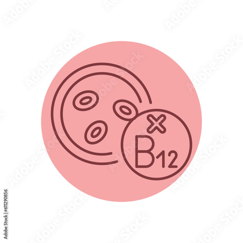Pernicious anemia black line icon. Autoimmune diseases