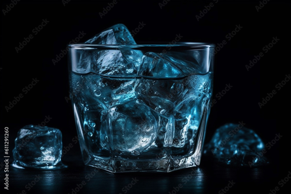 ice cubes in the glass Generative AI ice cubes in the glass Generative AI
