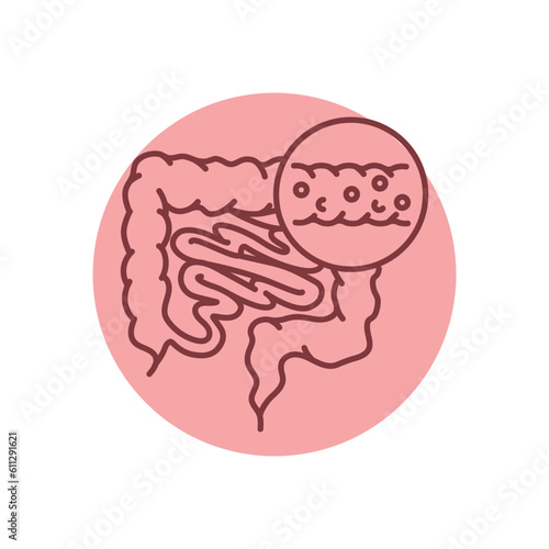 Ulcerative colitis black line icon. Autoimmune diseases