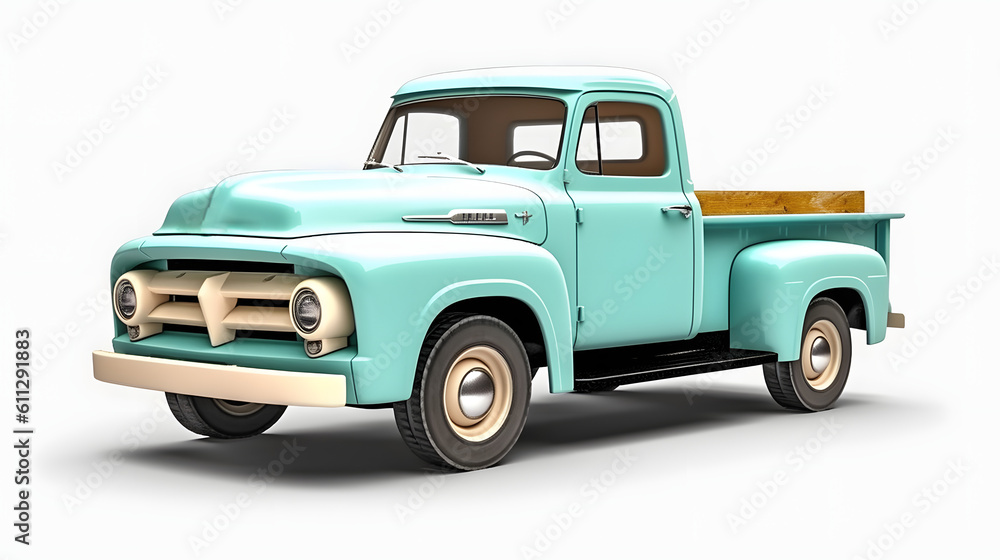 old truck isolated on white
