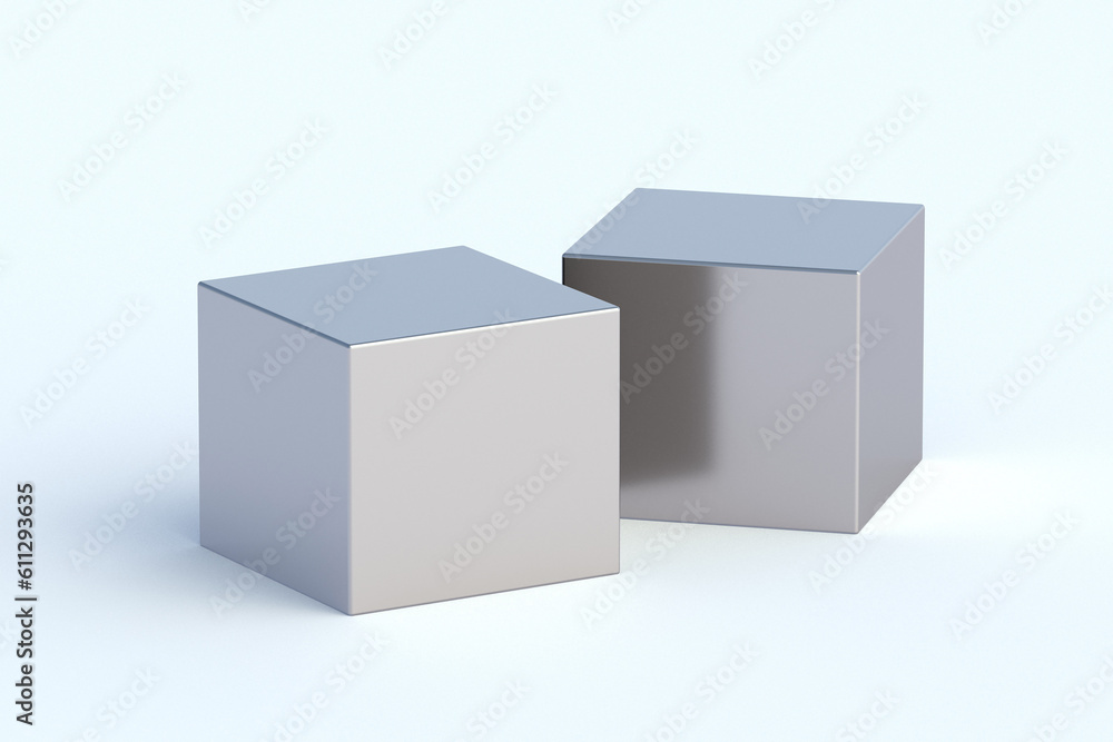 Neodymium magnets on white background. 3d render Neodymium magnets on white background. 3d render