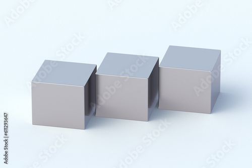 Neodymium magnets on white background. 3d render © OlekStock