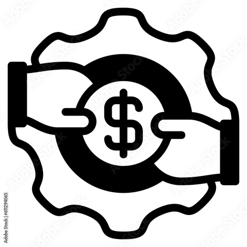 Compensation icon isolated useful for business, company, corporate, money and finance design element