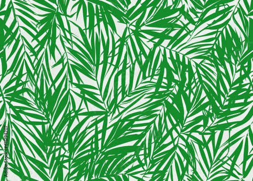 palm tree leaves seamless background wallpaper created with generative ai technology