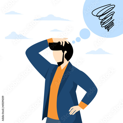 Regretting business mistake, stupidity or folly of losing all money, frustration or depression, stress and anxiety at failure concept, frustrated businessman holding his head.