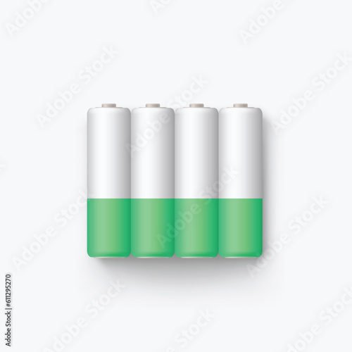 battery group aa type lying on white
