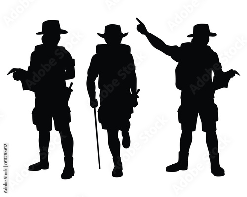 Survey man silhouette vector on white