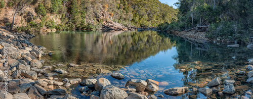 Fototapeta Naklejka Na Ścianę i Meble -  The Apsley Waterhole in the Douglas-Apsley National Park, Tasmania, Australia.