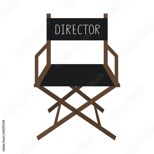Cartoon style film director chair. Filmmaking concept.