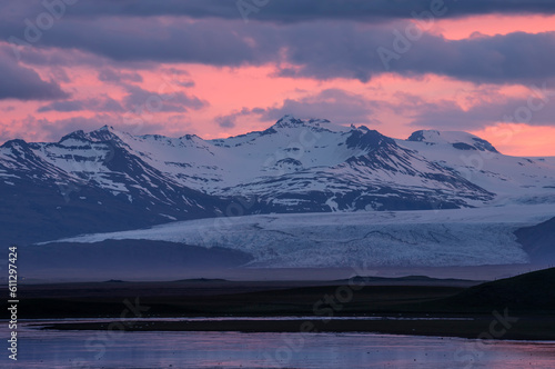 Mountains of Iceland at sunset
