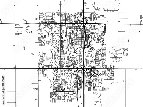 Vector road map of the city of  Airdrie Alberta in Canada on a white background. photo