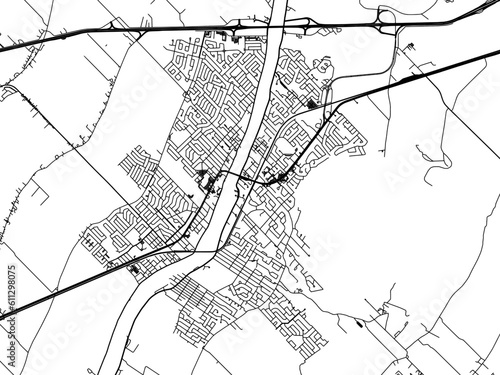 Vector road map of the city of  Beloeil Quebec in Canada on a white background. photo