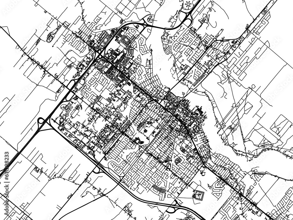 Vector road map of the city of Drummondville Quebec in Canada on a white background. Vector road map of the city of Drummondville Quebec in Canada on a white background.