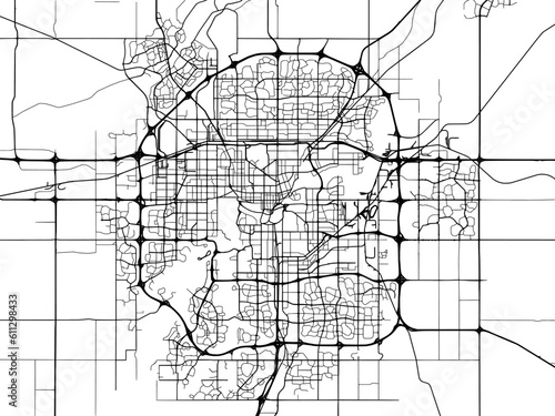 Vector road map of the city of  Edmonton Alberta in Canada on a white background.