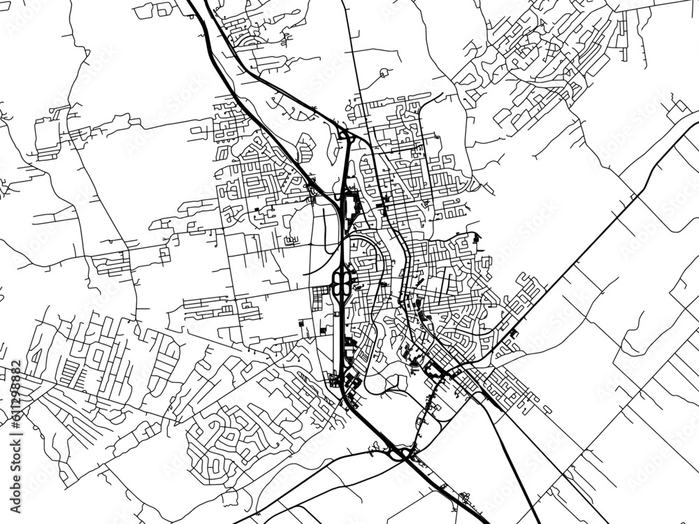 Naklejka premium Vector road map of the city of Saint-Jérôme Quebec in Canada on a white background.
