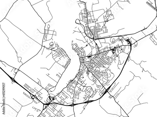 Vector road map of the city of  Sydney Nova Scotia in Canada on a white background.