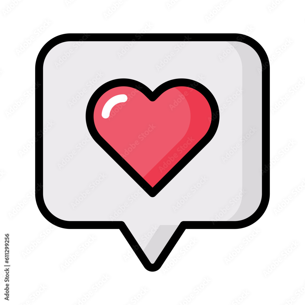 love chat icon outline heart.