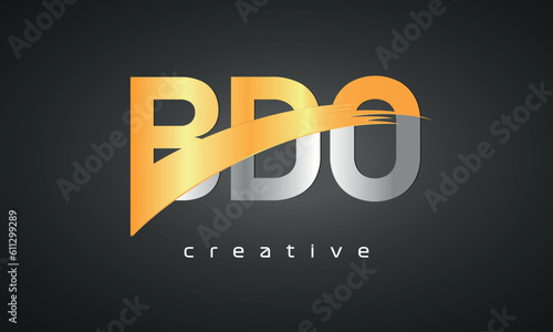 BDO Letters Logo Design with Creative Intersected and Cutted photo