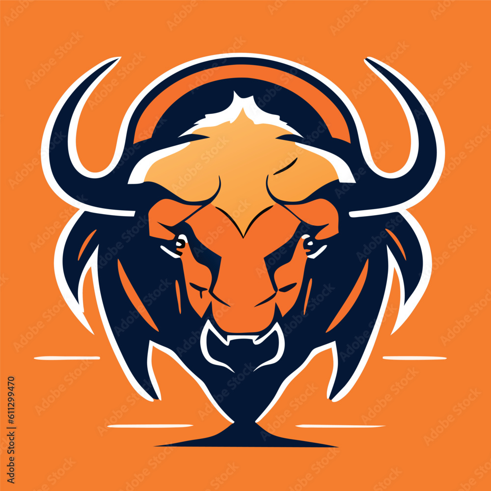 Fototapeta premium Head of Bison symbol.It's for fighter concept