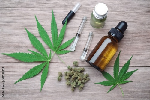 The concept of medical cannabis and oil.