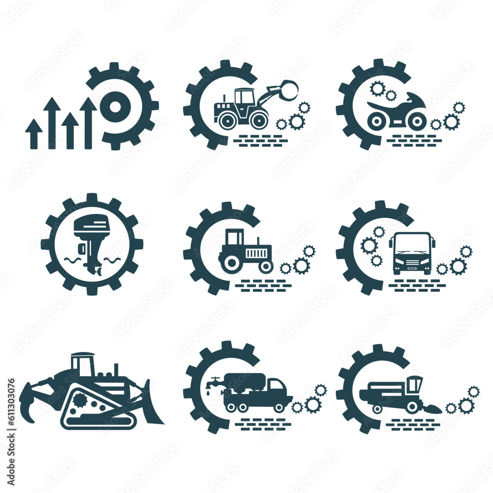 A set of vector logos of transport and cars. A set of vector logos of transport and cars.