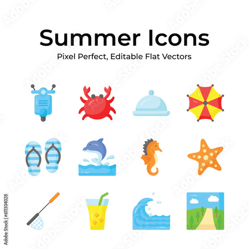 Bring the joy of summer to your projects with a delightful assortment of seaside inspired icons