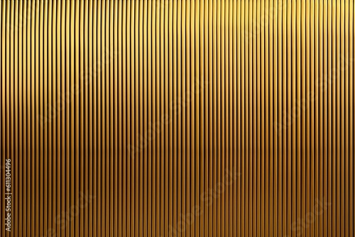 Brushed gold vertical lines metal background texture created with Generative AI technology