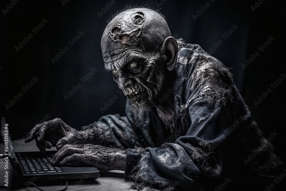 View of the zombies at the computer. View of the zombies at the computer.