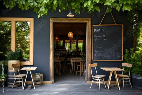 restaurant in the city chalkboard mockup