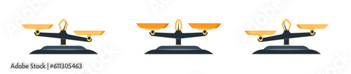 Set of scales. Libra icon. Flat icon. Vector illustration