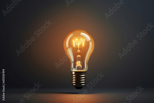 light bulb on dark background