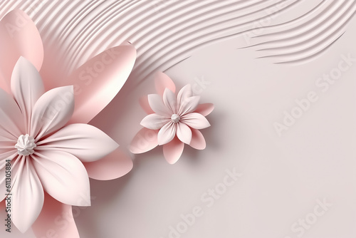 Creative abstract pastel paper craft flowers background © Brijesh