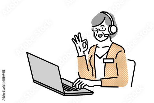 woman call center agent