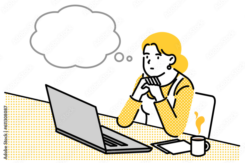 woman working on laptop, business concept
man sitting at laptop thinking