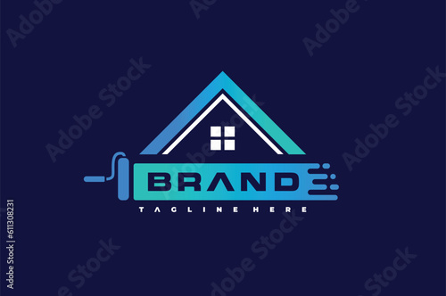 brush paint house logo