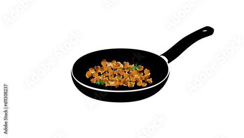 fried mushrooms in a frying pan