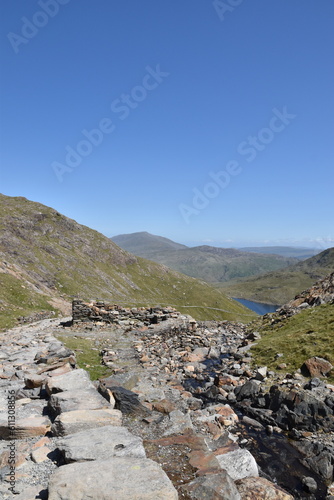 a walk along the miners trail going up Snowdon, the highest mountain in wales © JoeE Jackson