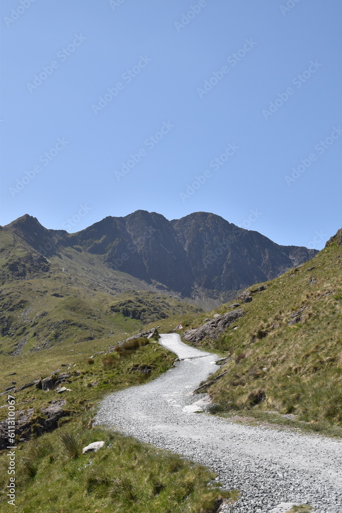 a walk along the miners trail going up Snowdon, the highest mountain in wales a walk along the miners trail going up Snowdon, the highest mountain in wales