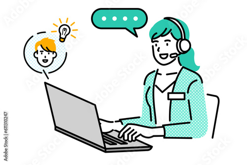 woman call center agent