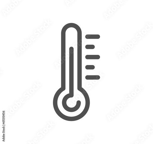 Temperature and thermometer related icon outline and linear symbol. 
