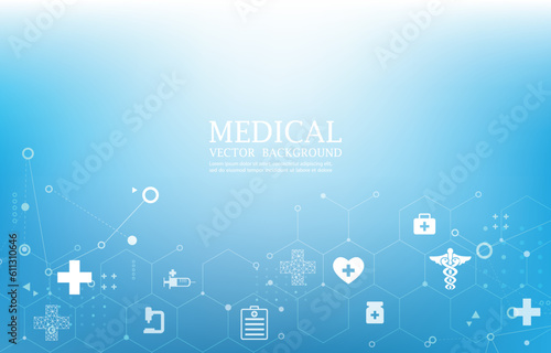 Modern blue medical background.futuristic.medical icons.technology wallpaper.