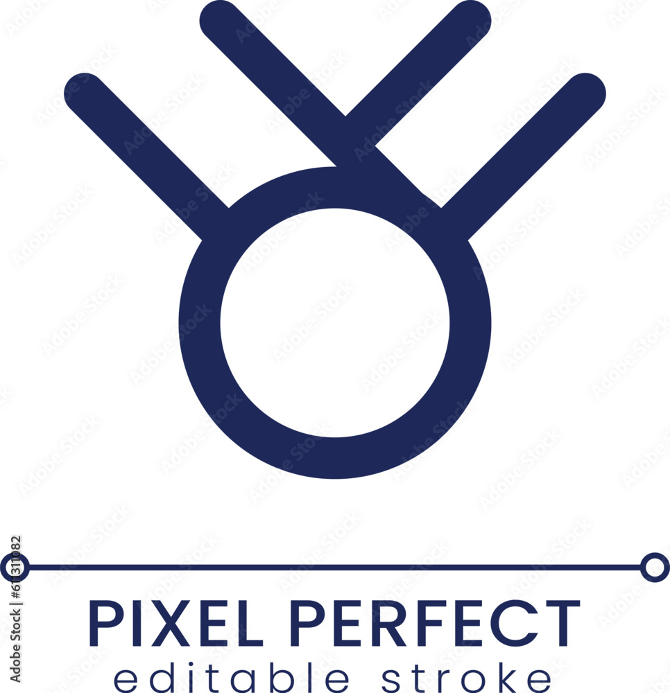 Medal pixel perfect linear ui icon. Award for competition winner ...