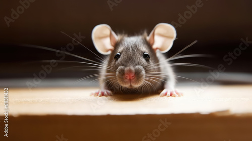 closeup of small mouse. generative ai