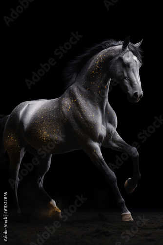 Aesthetic horse | black golden accents