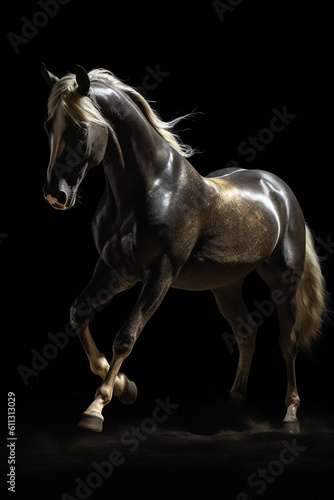 Aesthetic horse with black golden accents